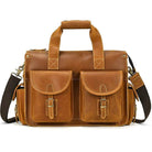 Top Grade Men’s Leather Briefcase with Shoulder Strap Handbag - VacationGrabs