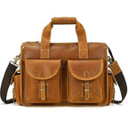 Top Grade Men’s Leather Briefcase with Shoulder Strap Handbag - VacationGrabs