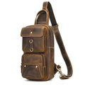 Vintage Crazy Horse Leather Sling Bag | Men's Crossbody