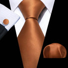 Gold & Beige Silk Tie Set for Men - VacationGrabs