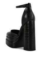 Sandales à talons hauts blocs texturés croco Tempt Me