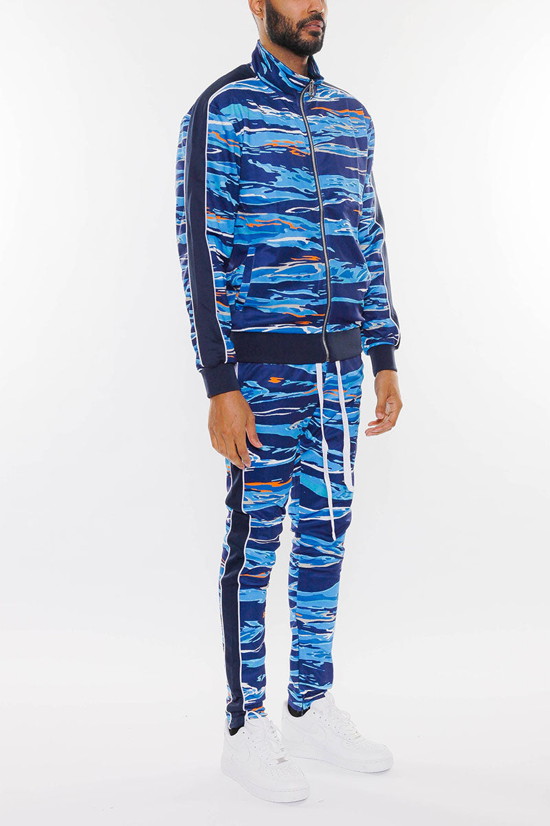 Catch Print Track Suit – Slim Fit Full Zip Set