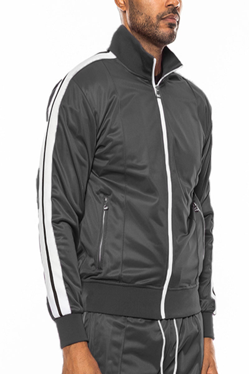 Front Pleat Full-Zip Track Jacket
