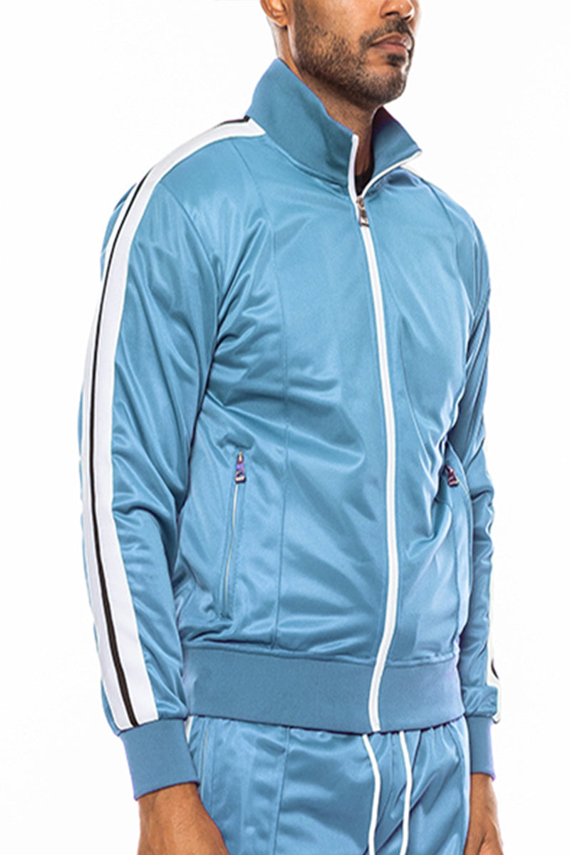 Front Pleat Full-Zip Track Jacket