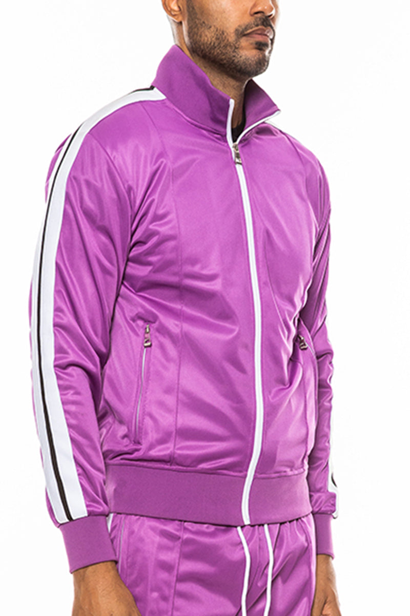 Front Pleat Full-Zip Track Jacket
