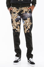 Printed Poly Span Track Set | Regular Fit with Zipper Details
