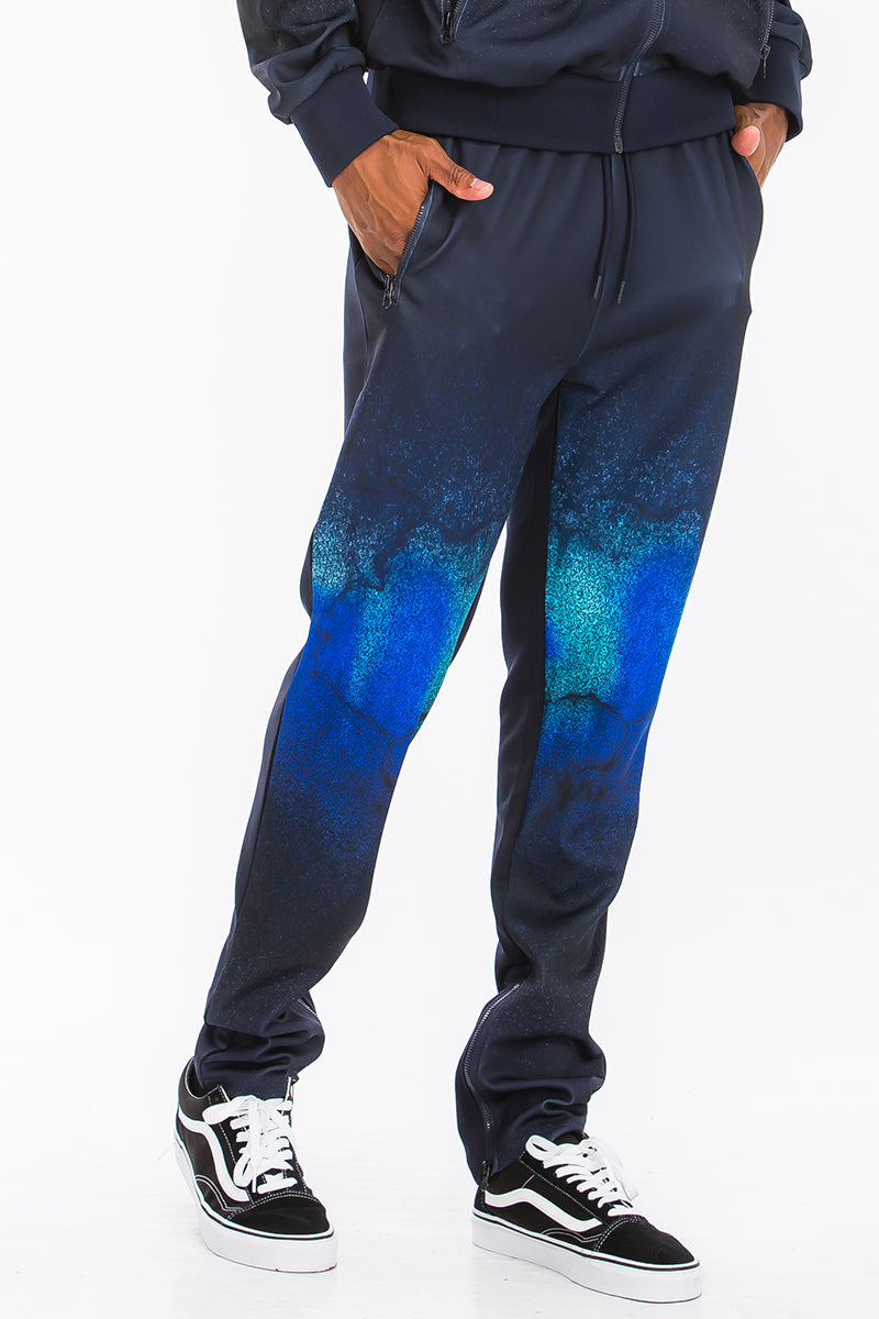 Printed Poly Span Track Set – Regular Fit with Zip Pockets
