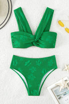 Women's Swimwear - 2PC Textured Twisted Detail Bikini Set