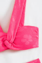 Women's Swimwear - 2PC Textured Twisted Detail Bikini Set