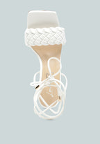Skora Tie Up Spool Heel Sandals