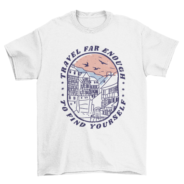 Travel quote with landscape t-shirt