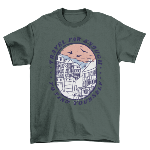 Travel quote with landscape t-shirt