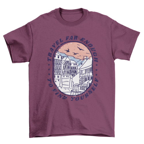 Travel quote with landscape t-shirt