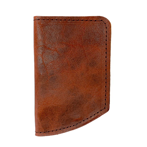 Brown leather wallet on a white background