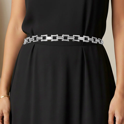 Geometric Square Link Chain Waist Belt