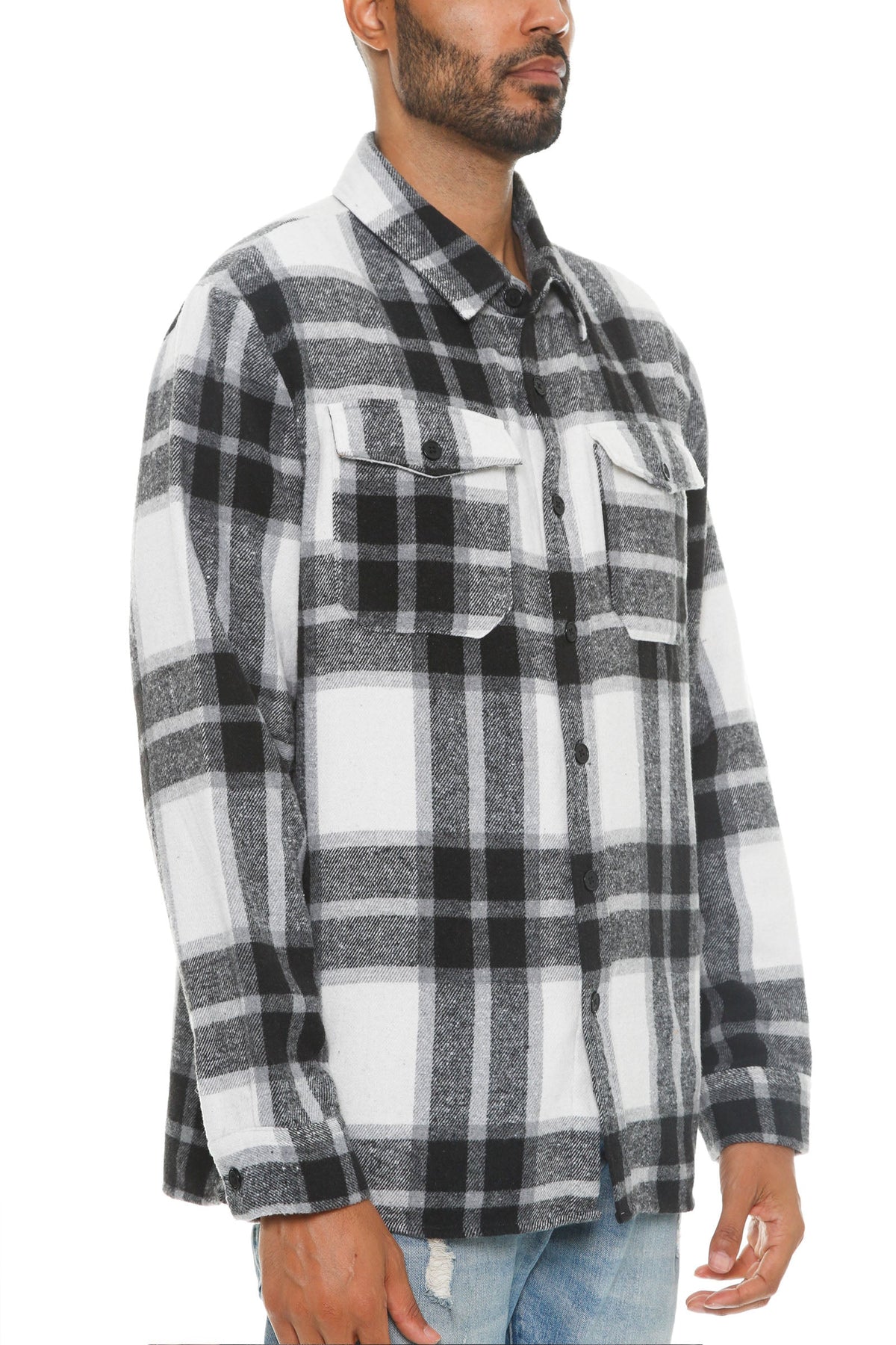 Soft Flannel Shacket | Brushed Checkered Long Sleeve