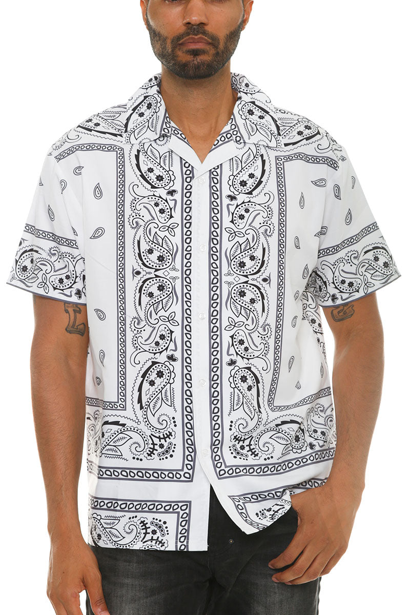 Trill Paisley Print Button-Down Vacation Shirt
