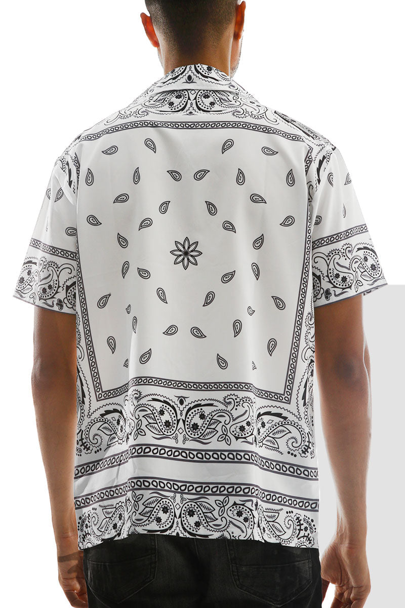 Trill Paisley Print Button-Down Vacation Shirt