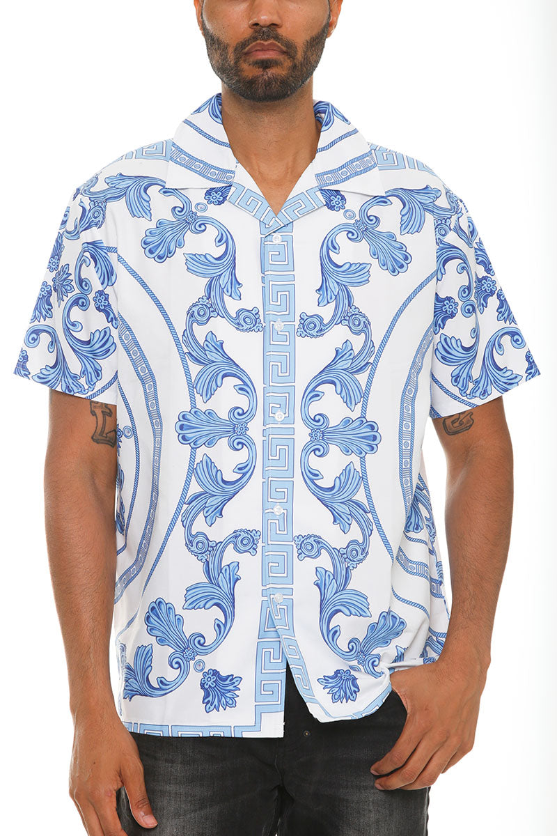 Tropez Paisley Print Button-Down Vacation Shirt