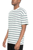 Cory Striped Tee – 100% Cotton, Solid Collar