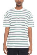 Cory Striped Tee – 100% Cotton, Solid Collar