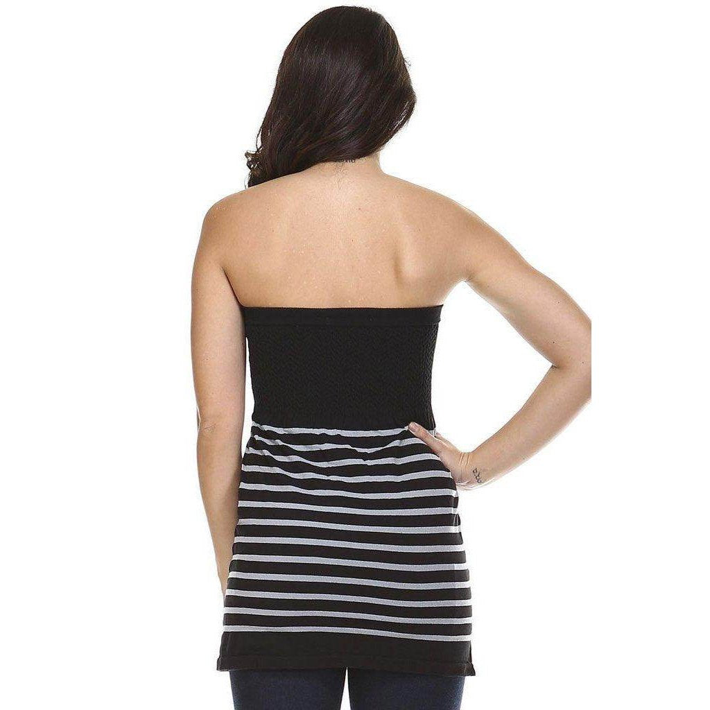 Women's Textured Knit Stretch Tube Top - VacationGrabs
