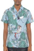 Aves Allover Print Short Sleeve Vacation Shirt