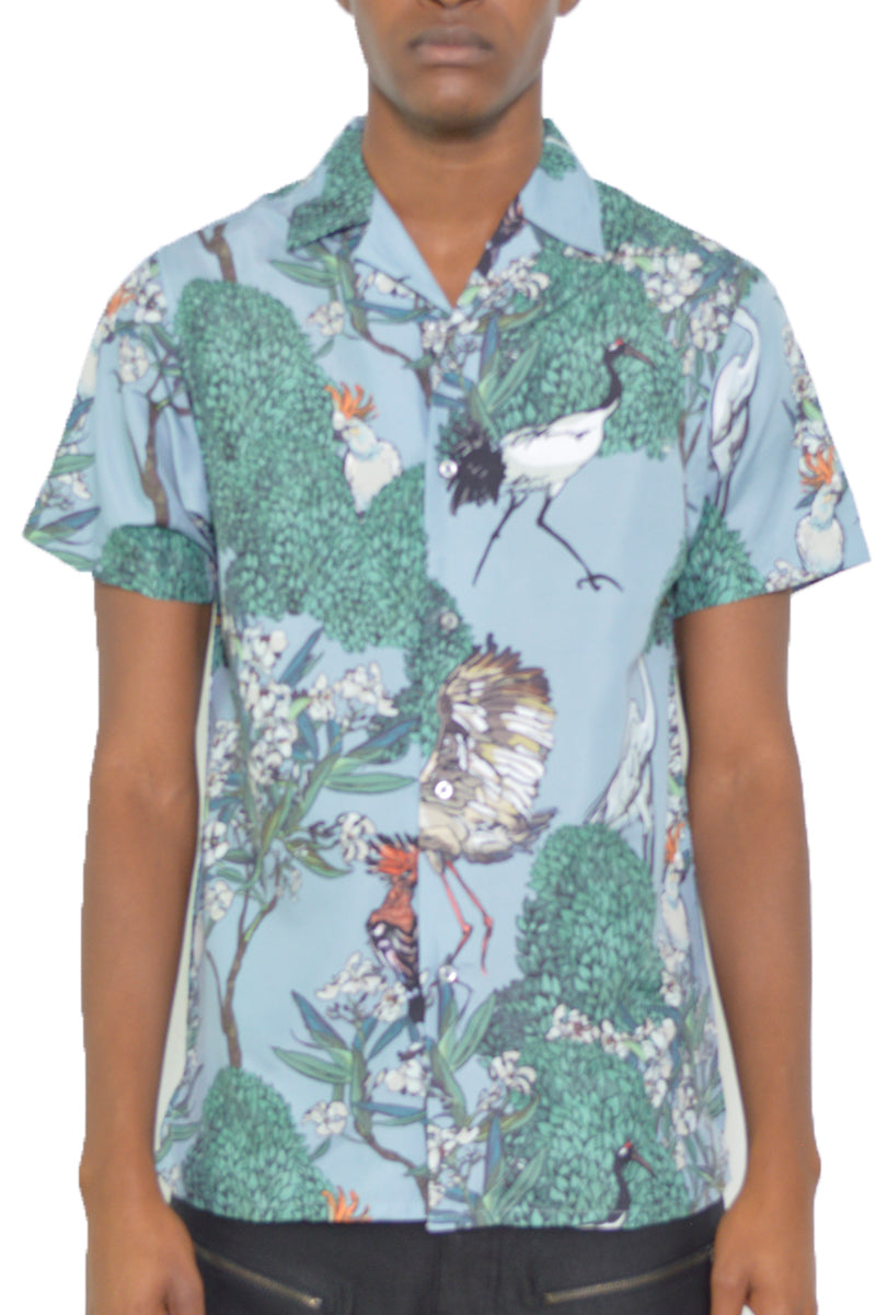 Aves Allover Print Short Sleeve Vacation Shirt