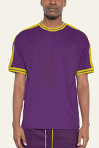 Dark Purple Beso Yellow Striped T-Shirt
