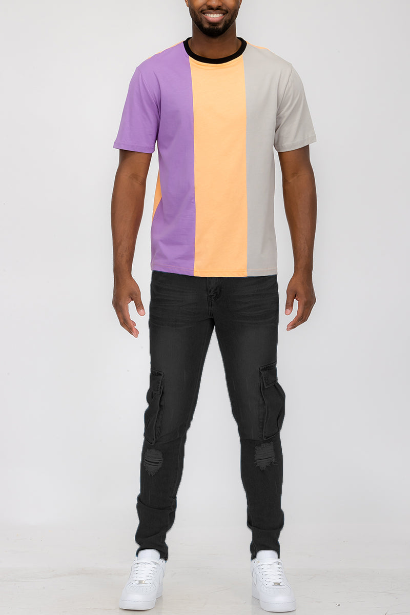 Mason Vertical Color Block T-Shirt | 100% Cotton