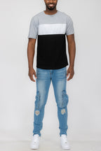 Justin Color Block Tee | 100% Cotton Vacation Shirt