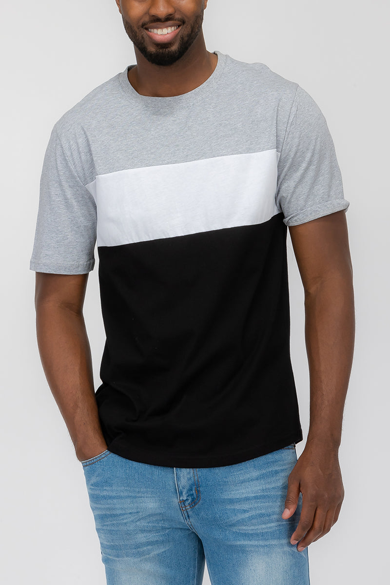 Justin Color Block Tee | 100% Cotton Vacation Shirt