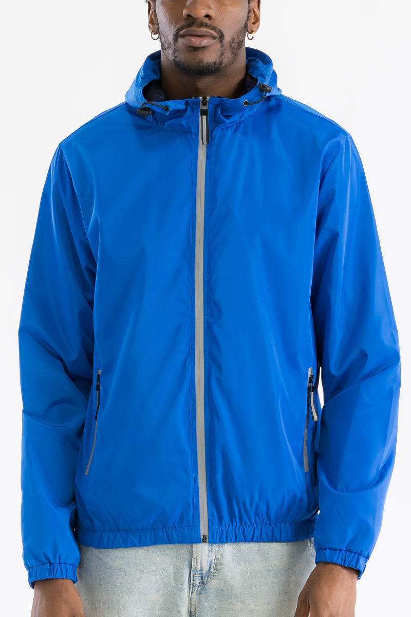 Reflective Zipper Windbreaker Hoodie