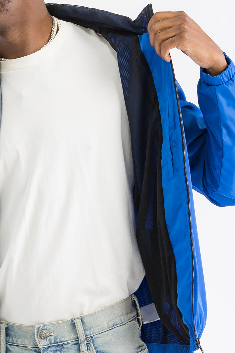 Reflective Zipper Windbreaker Hoodie