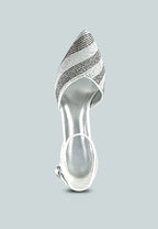 Nobles Rhinestone Patterned Stiletto Sandals