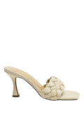 Woven Strap Spool Heel Sandals
