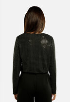 Wrap Around Bodysuit In Black