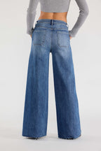Super High Rise Relaxed Wide Leg Jeans with Waist String