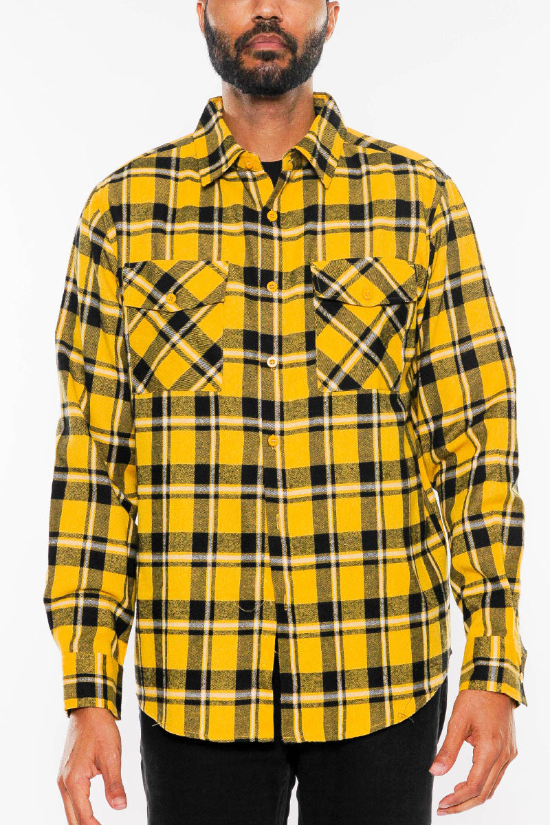 Men's Brushed Flannel Shirt – Cotton Blend