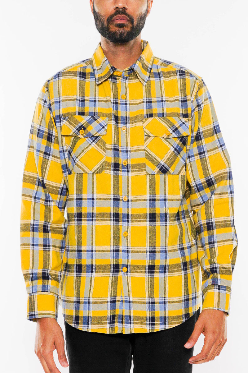 Men's Brushed Flannel Shirt – Cotton Blend