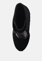 Yoko Fine Suede Quilted Ankle Boots