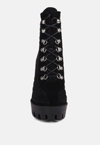 Yoko Fine Suede Quilted Ankle Boots