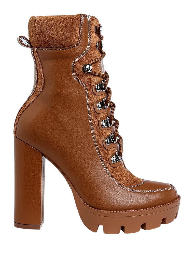Yeti High Heel Lace Up Biker Boots