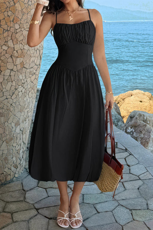 Black A-line dress wedding with adjustable straps for elegant occasions