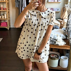 Polka dot a-line dress wedding, lightweight fabric for summer events