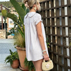 Light striped a-line dress wedding, perfect for summer events