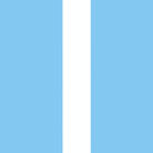 a square of the color sky blue with a wide white vertical stripe