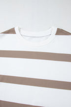 Stripe Drop Shoulder Top and Jogger Pants Set