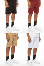 Checkered Detail Shorts – Cotton Blend