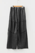 Mineral Wash Tiered Drawstring Wide Leg Pants